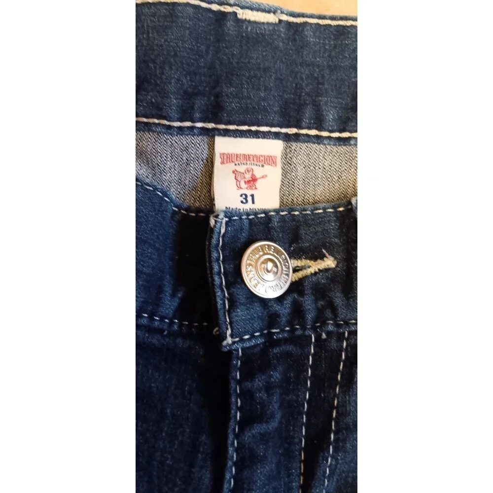 True Religion Slim 31x31 Mens Jeans with Red Tab Horseshoe Pocket